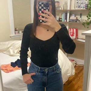Primark black long sleeve sparkle